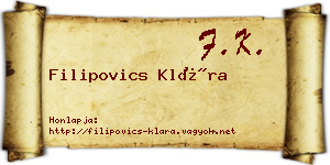 Filipovics Klára névjegykártya